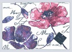 * 4 Cloth-Fabric Tapestry-Floral Placemats Plum Poppies